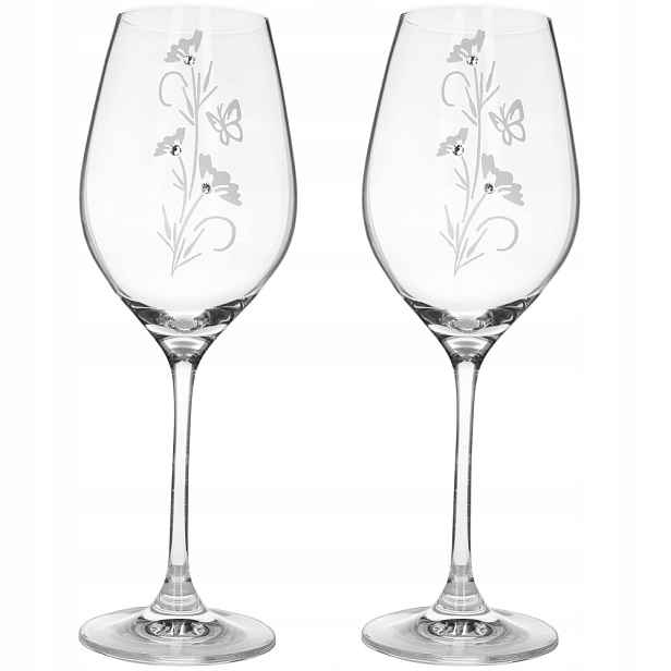 Sklenice na víno s krystaly Preciosa 470 ml Flower 2 ks