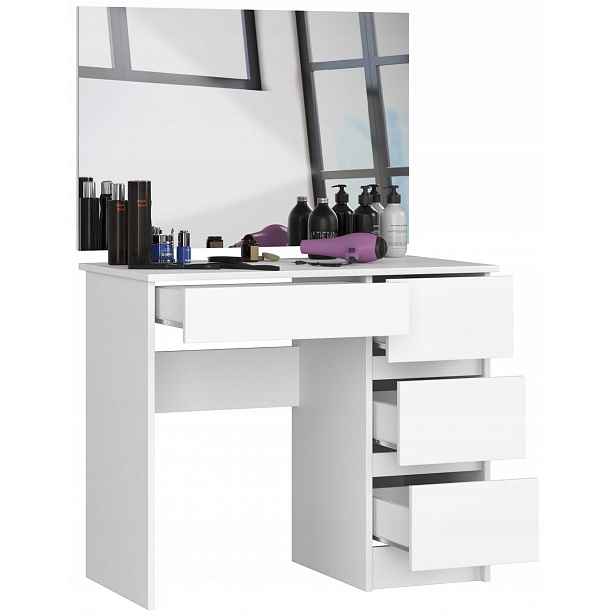 Toaletní Stolek kosmetický 90 cm bílý pravý T-6/SL 90x60 Akd