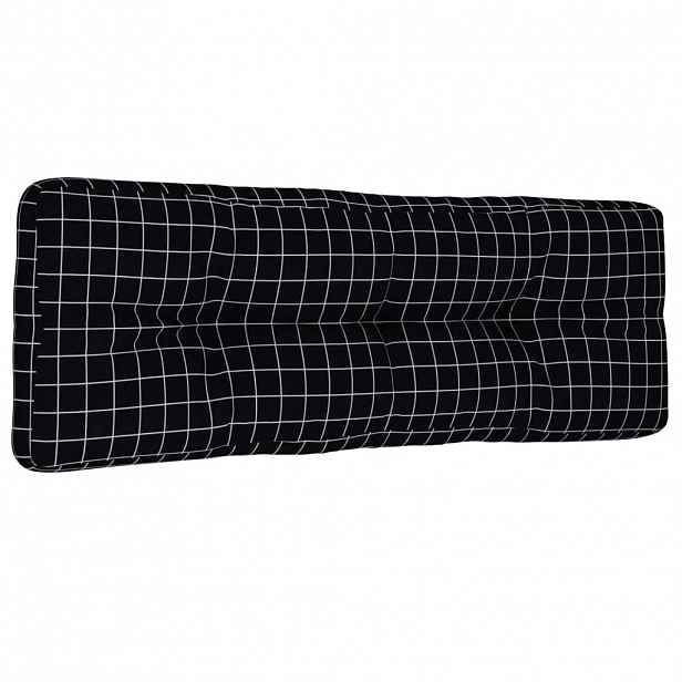 vidaXL Poduška na palety černá károvaná 120 x 40 x 12 cm textil