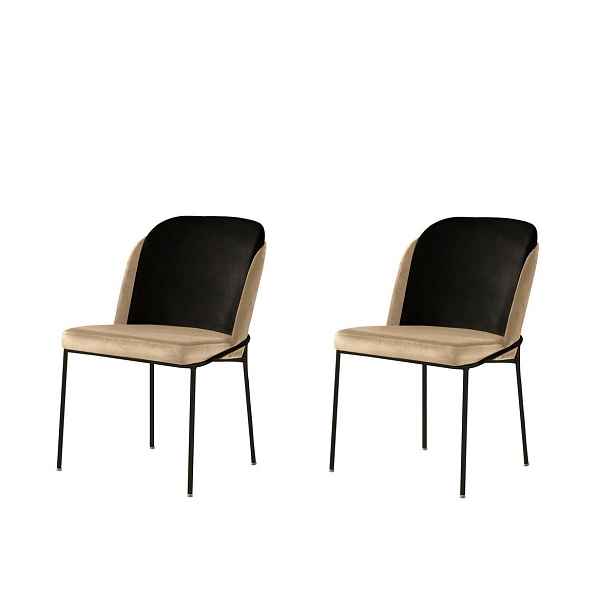 Sada jídelních židlí Dore Beige and Black, 2 ks