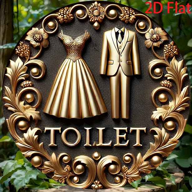 TEMU 2D Plochý Dřevěný Koupelnový Nápis - Elegantní Květinový Design, Odolné Dřevo, Ideální pro Domov, Bar a Dekoraci Místností, 2D Plochý, Perfektní