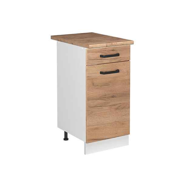 Vicco SKŘÍŇKA POD DŘEZ R-Line, Zlatý mocný dub/Bílá, 40 cm pracovní deska Zlatý mocný dub