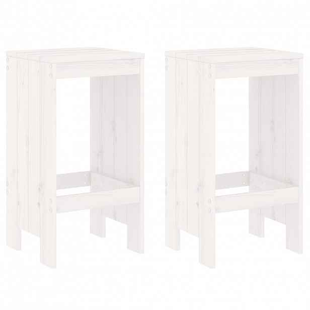 vidaXL Barové stoličky 2 ks bílé 40 x 36 x 75 cm masivní borové dřevo