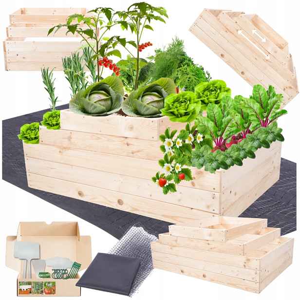 Zeleninový Záhon kaskádový, nastavitelný box na zeleninu pařeniště 45x120x60