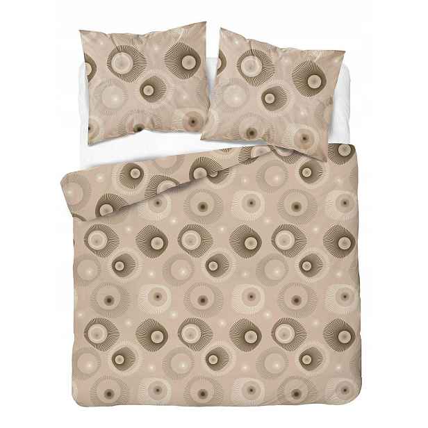 Povlečení 160x200 béžové s geometrickým vzorem Home Satin