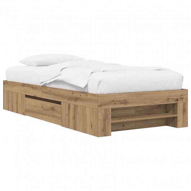 vidaXL Rám postele s úložným prostorem Dub artisan 80 x 200 cm