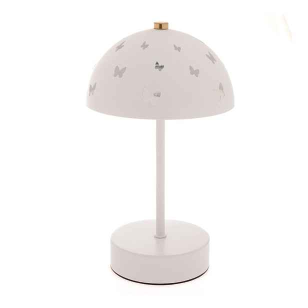 Bílá kovová dětská stolní lampa Butterfly – Dakls