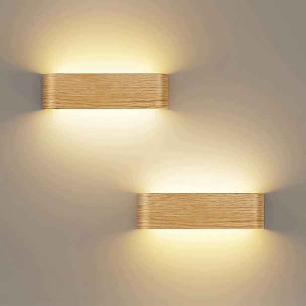 Led nástěnné svítidlo 2 ks 16W 29,5 cm 3 barvy světla vzor dřeva 3000-6000K