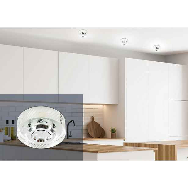 LED stropní svítidlo 3W kulaté bezbarvé sklo SS-33