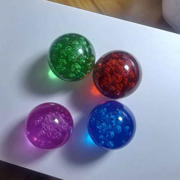 TEMU 4ks Sada, Vánoční 3D 40mm Bublinková Křišťálová Koule Dárek na Svátky
