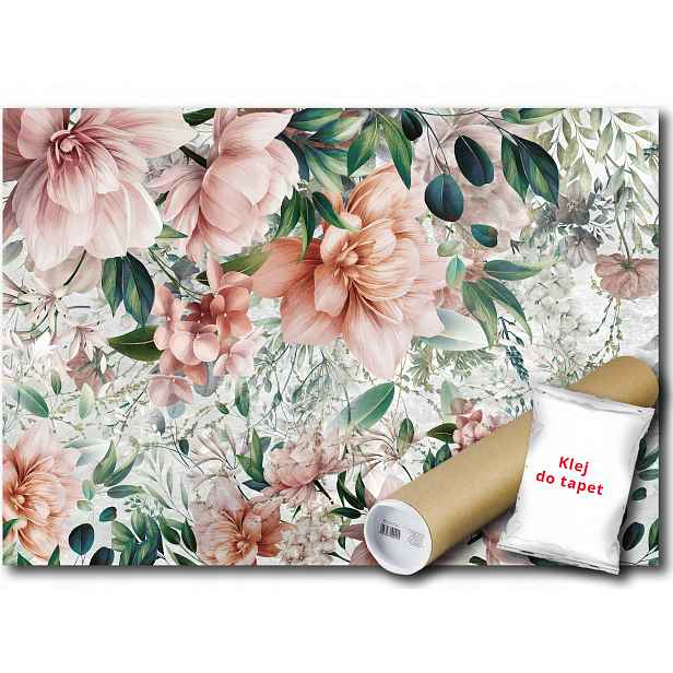 Vinylová Fototapeta Květiny Listy Rostlinnost Grafika 152x104