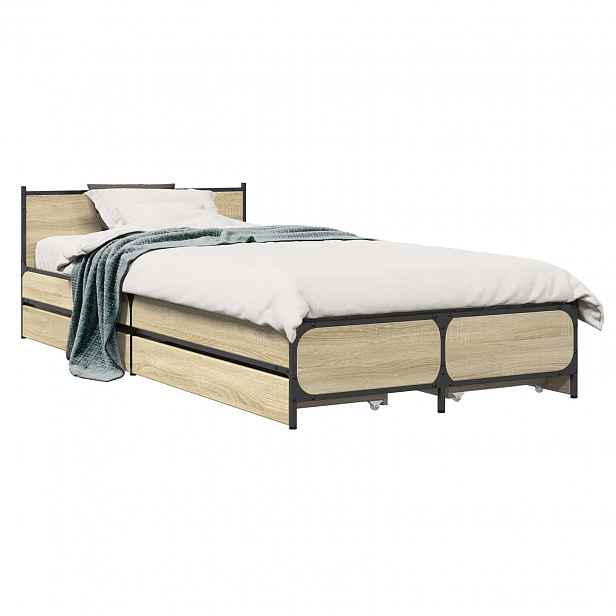 vidaXL Rám postele s čelem Dub sonoma 80 x 200 cm Kompozitní dřevo