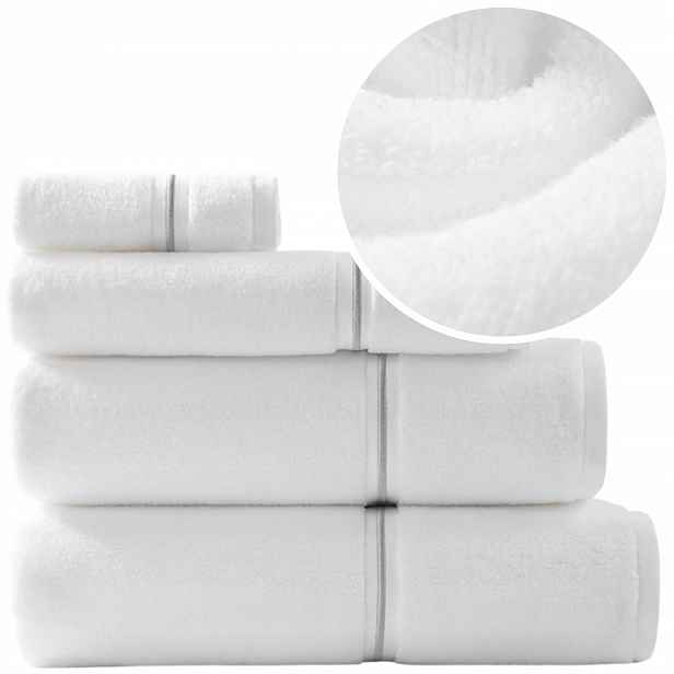 Elegantní Ručník 100% Bavlna 100x150 Libre Bílý+stříbrný Biz