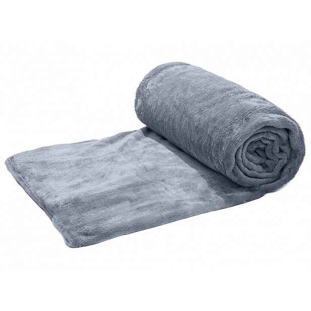 Šedomodrá vánoční mikroplyšová deka POLAR, 160x200 cm