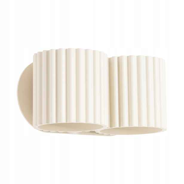 Sollux Lighting nástěnné svítidlo Aura béžové rýhované dvojité 2xG9 8W