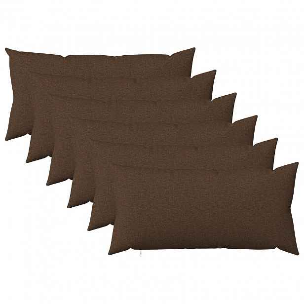 vidaXL Povlak na polštář 6 ks HEERLEN Hnědá 40 x 80 cm Textil