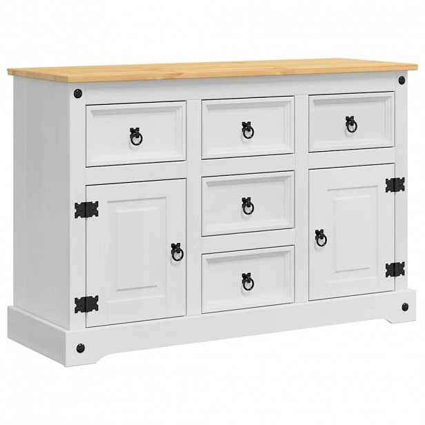 vidaXL Úložné truhly CORONA Bílá 112 x 40 x 75 cm Masivní borové dřevo