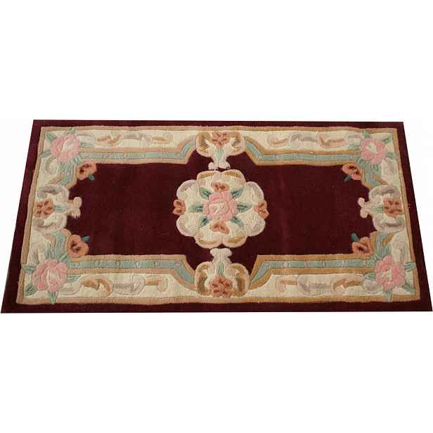 Vlněný koberec typu Aubusson 60x120 bordó