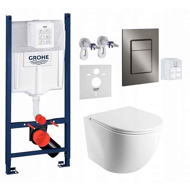 Wc stojan Grohe Rapid Sl s mísou Spmwbp Tornado a tlačítkem grafit