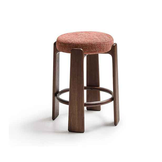 Barová stolička z jasanového dřeva v terakotové barvě/v tmavě přírodní barvě (výška sedáku 65 cm) Granite – Kave Home