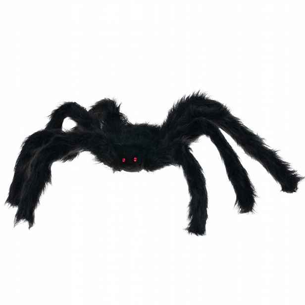 Pavouk velký černý chlupatý červené oči Hallowen