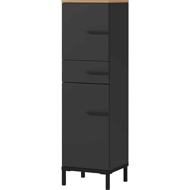 Tmavě šedá koupelnová skříňka v dekoru dubu 34x123 cm Yonkers - Germania