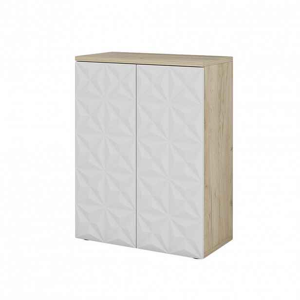 Vicco STŘEDNÍ SKŘÍŇKA Edge Bílá 60 x 79.5 cm se 2 dvířky a 3 přihrádkami