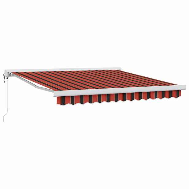 vidaXL Stahovací markýza Oranžová a hnědá 300 x 250 cm Textil a kov