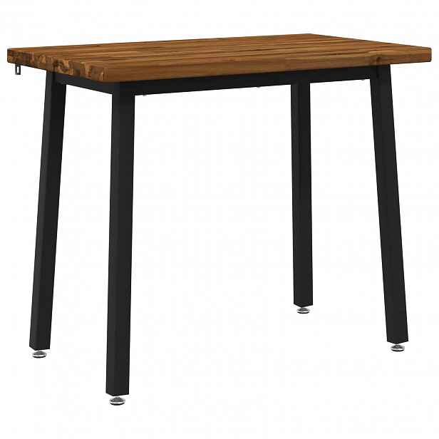 vidaXL 110 x 55 x 75 cm Masivní akátové dřevo Přirozená a černá