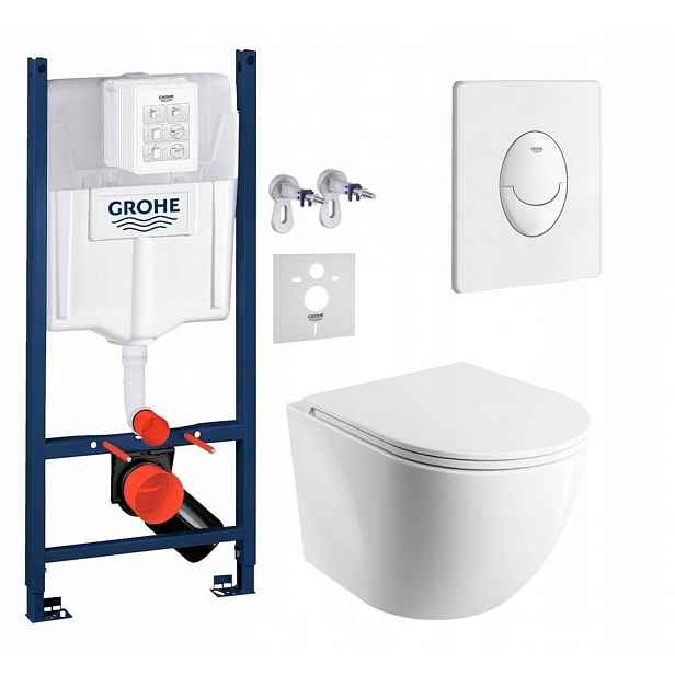 7v1 Wc Set, Stelaz Grohe, Wc Mísa Omnires Mat Tornado, Tlačítko bílé