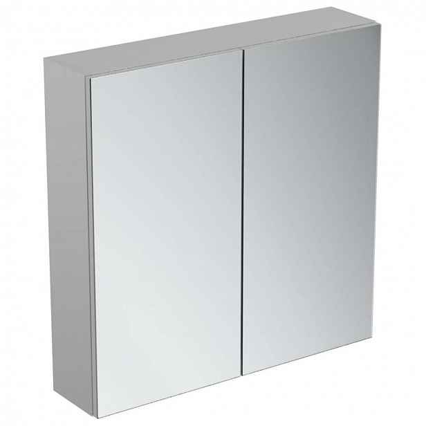Ideal Standard Mirror&Light - Zrcadlová skříňka 70x70 cm, hliník T3590AL