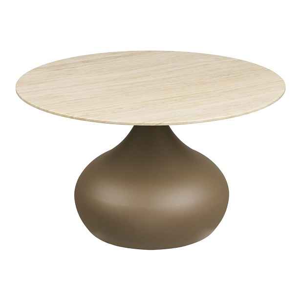 Khaki kulatý konferenční stolek se skleněnou deskou ø 70 cm Pienza – House Nordic