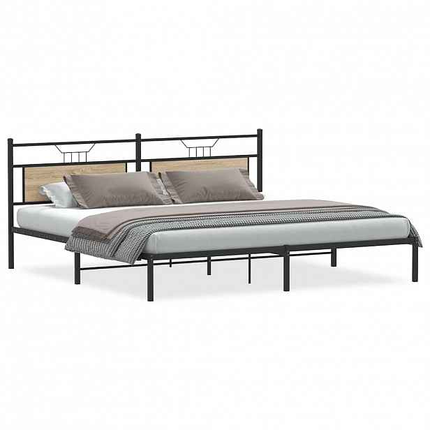 vidaXL Rám postele bez matrace dub Sonoma 193x203cm kompozitní dřevo