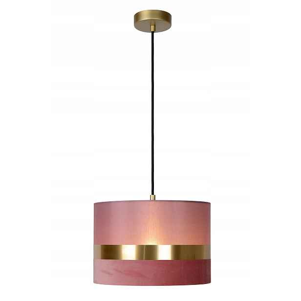 Závěsná lampa růžová zlatá kulatá 30 cm do obývacího pokoje ložnice Lucide