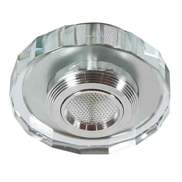 Stropní svítidlo SS-37 Al/Tr 3W LED Cob 230V Stropní svítidlo Plné polygonální průhledné sklo