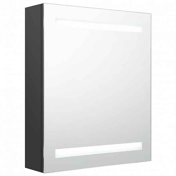 vidaXL LED koupelnová skříňka se zrcadlem antracitová 50 x 14 x 60 cm