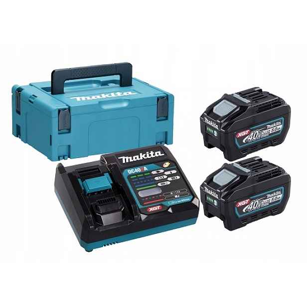 2 akumulátory 5,0 Ah BL4050F nabíječka DC40RA, Makpac, Makita [191V35-5]
