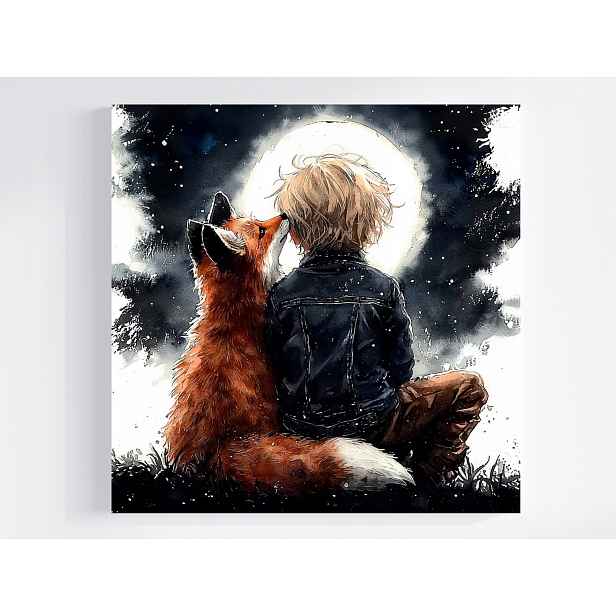 Obraz Na Plátně Canvas Pohádka Malý Princ Liška Měsíc Přátelství 50x50