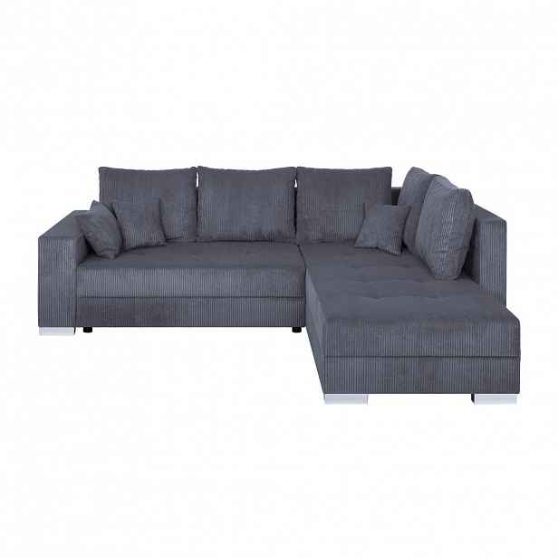 P & B ROHOVÁ SEDAČKA, textil, kompozitní dřevo, tmavě šedá