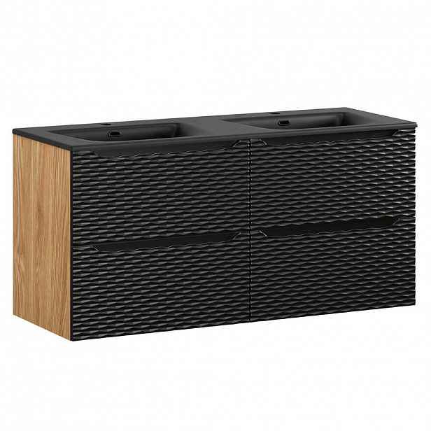 Petits-meubles DVOJUMYVADLO 120cm Elora Černá a dřevěná