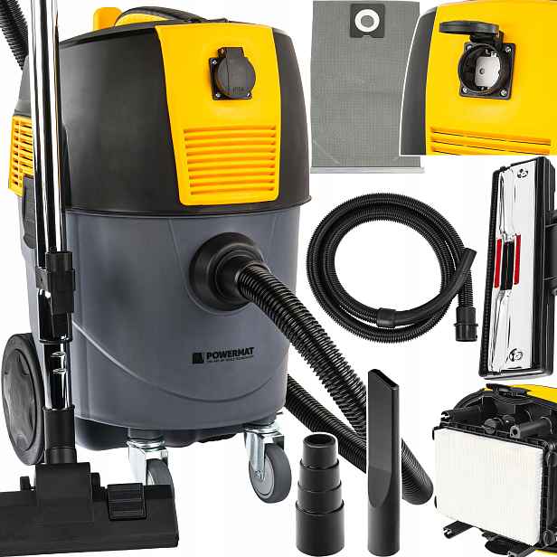 Vysavač 1600W Zásuvka Nádrž 30L Do Dílny