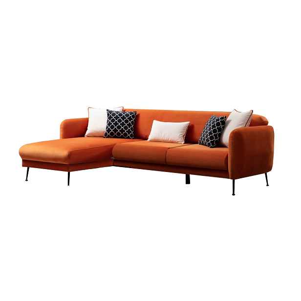 Hanah Home Rohová sedací souprava Sevilla 270 cm oranžová levá