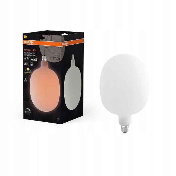 Ledvance matná Led žárovka E27 7.3W Vintage Ballon, teplá bílá