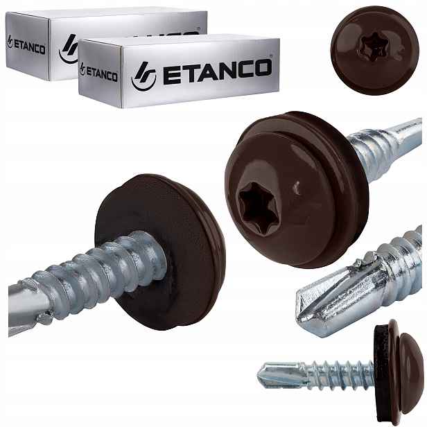 Šrouby do kovu Torx 3 mm 4,8 x 22 mm Ral 8017 500 ks Etanco GT3 Ph Z14