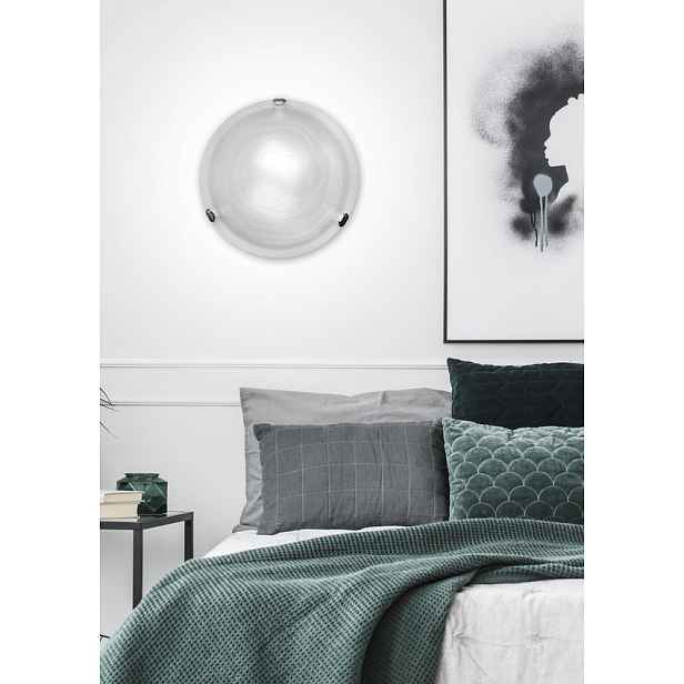Stropní svítidlo bílé sklo kulaté nástěnné 60W Wrap