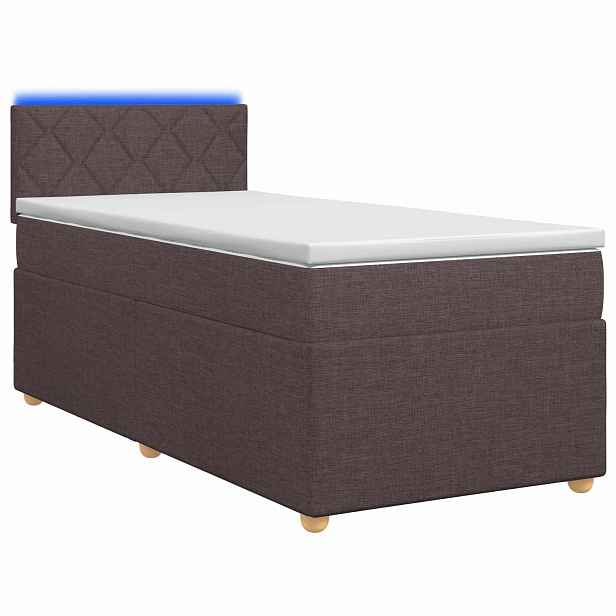 vidaXL Postel boxspring s matrací Tmavě hnědá 80 x 200 cm Textil