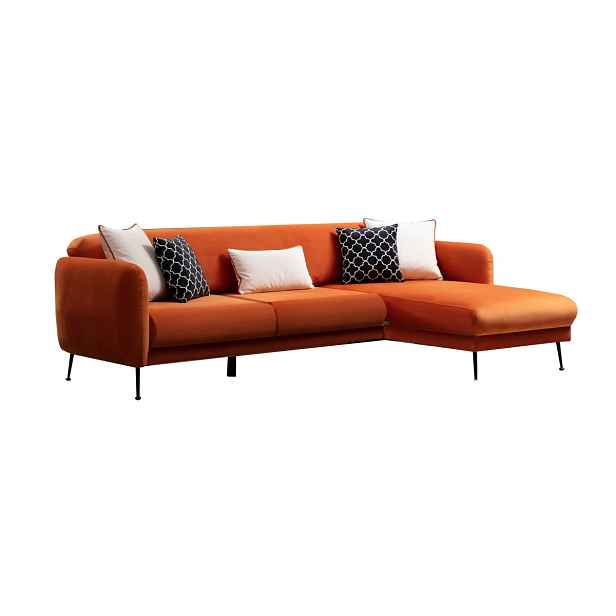 Hanah Home Rohová sedací souprava Sevilla 270 cm oranžová pravá