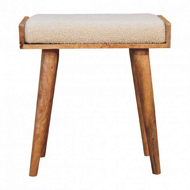 Artisan Furniture PODNOŽKA Bouclé krémová ve stylu podnosu, nordické nohy