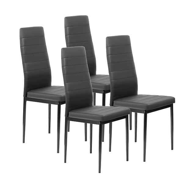 Furnify Křeslo Hygge 4 ks z eko-kůže Do jídelny Kovové nohy