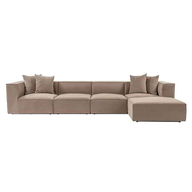 Hanah Home Rohová sedací souprava Sora 430 cm cappucino pravá